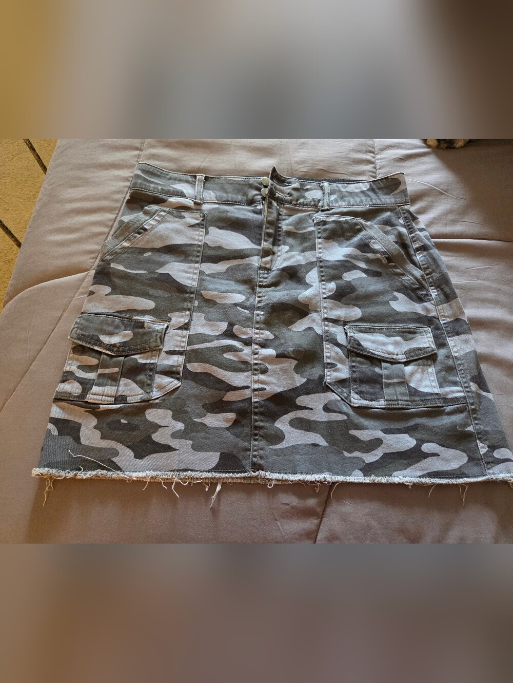 Democracy Camo Cargo Mini Skirt in Blue and Black